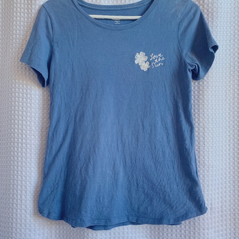 blue embroidered summer top